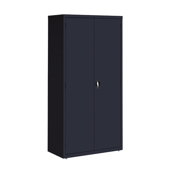 Hirsh Storage Cabinet, 72 in H, 36 in W, 18 in D, Recessed Twist, Keyed, Black, 4 Shelves 22005 - main