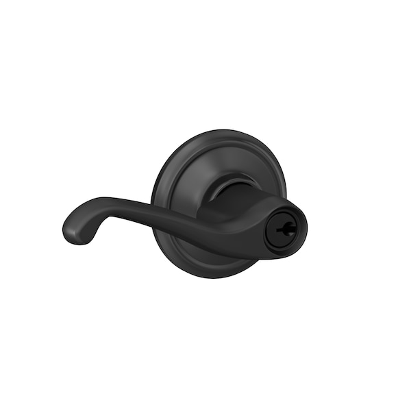 Schlage Residential Flair Lever Keyed Entry Lock C Keyway with 16211 Latch and 10063 Strike Matte Black Finish F51AFLA622 - main