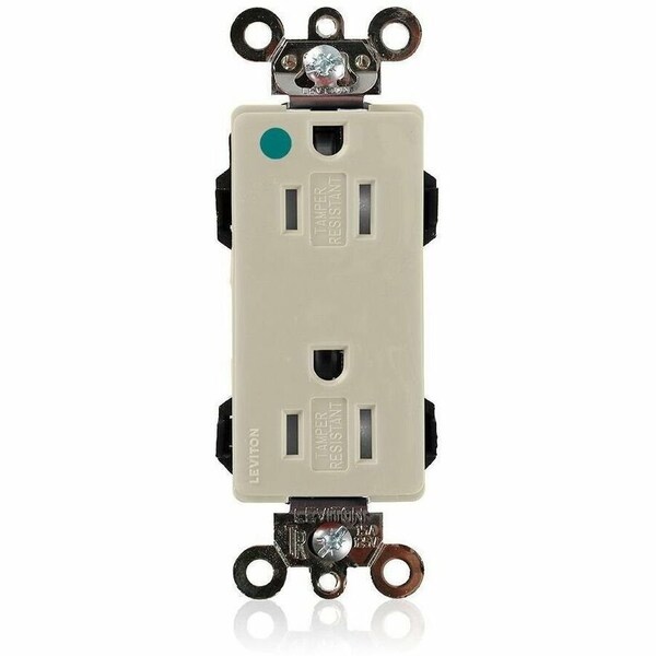 Leviton Electrical Receptacles 5-15R Lev Lok Dec Hg Tr Recep Ivory MT162-HGI - main