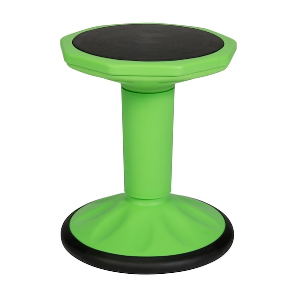 Flash Furniture Lucas Fixed Height Kids Flexible Active Stool w/Non-Skid Bottom in Green, 16in. Seat Height BFT-9001F-16-GRN-GG - main