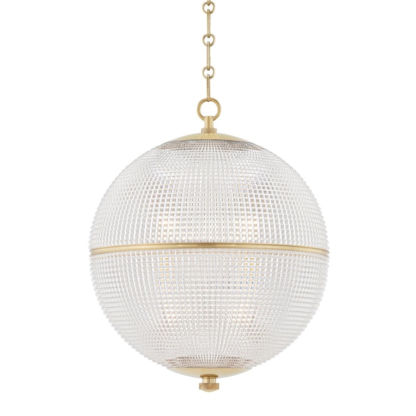 Hudson Valley Lighting Mark D. Sikes X Sphere No. 3 1 Light Pendant 18.25 In. Aged Brass MDS801-AGB - main