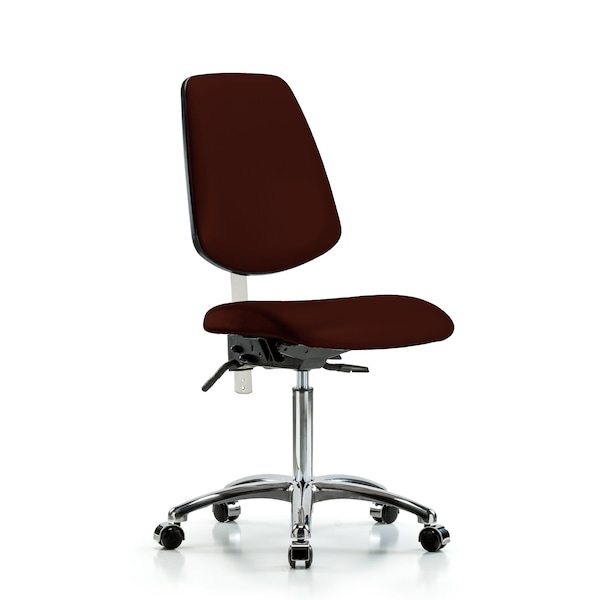 Blue Ridge Ergonomics Clean Room Chair Vin Med Ben Chair, Med, Bk, Burg, CL100, No Arms, 22" to 29" Height, Vinyl, Burgundy BR-NCR-VMBCH-MB-CR-T1-A0-NF-CC-8569 - main