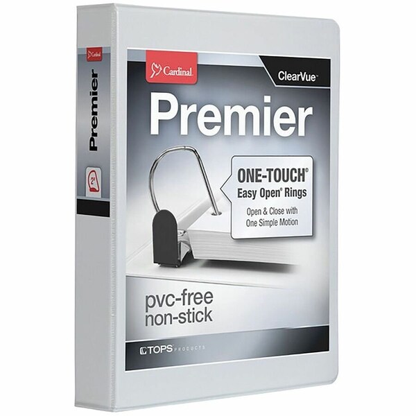 Cardinal EasyOpen Clearvue Slant DRing Binders, White CRD10320 - main