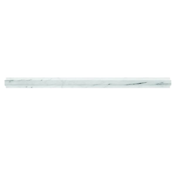 Apollo Tile Pearl White 1x12 Bianco Carrara Marble Polished Pencil Liner Tile Trim 0.67 sqft/case, 10PK APLMCA884PA - main