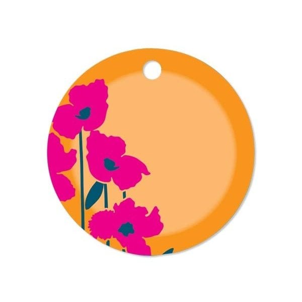 Nashville Wraps Poppies Round Gloss Gift Tag, 3in Circle, 50PK RPTPS - main