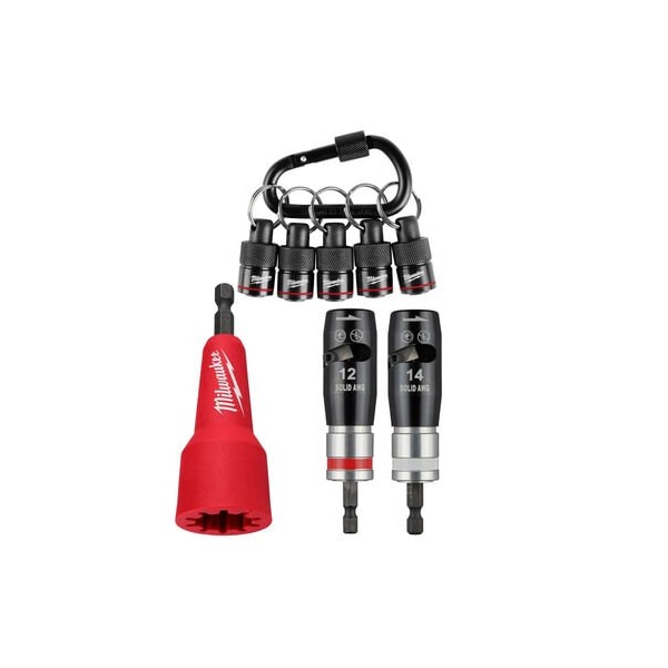Milwaukee Hand Trucks 2PC Solid Wire Stripper Set, Wire Connector Twister, 5PC Bit Holder with Carabiner Bundle MKE-BDL-11541 - main