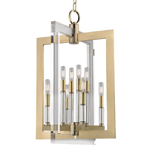 Hudson Valley Lighting Wellington 8 Light Pendant 17.5 In. Aged Brass 9317-AGB - main
