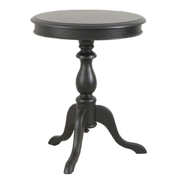 Homeroots 25" Black Manufactured Wood Round End Table 493222 - main
