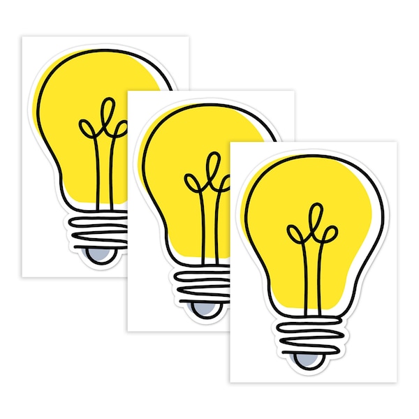 Creative Teaching Press Core Decor, Doodle Lightbulb, 6'', Designer Cut-Outs, 36-Piece Set, 3PK 10591 - main