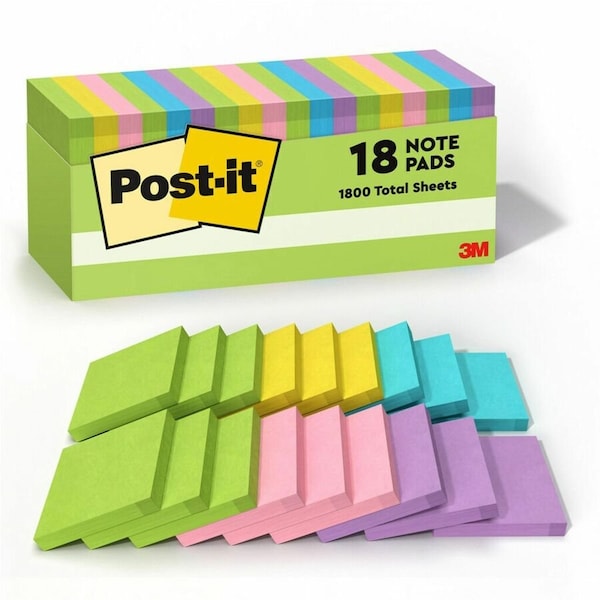 Post-It Notes, 3" x 3", Jaipur Collection, PK18 65418BRCP - main