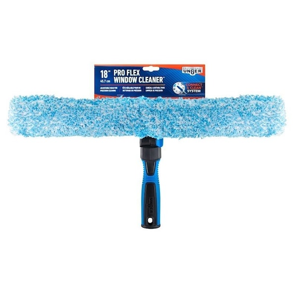 Unger Industrial Unger Professional 2-In-1 Window Cleaner, 18 in L Head, Plastic Head, 3.54 in L 981660 - main