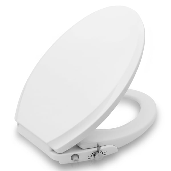Anzzi Elongated Manual Bidet Toilet Seat in Wht W/Dual Self-Clean Nozzles, Soft-Close Lid/Easy Installation TL-AZMB1101WH - main
