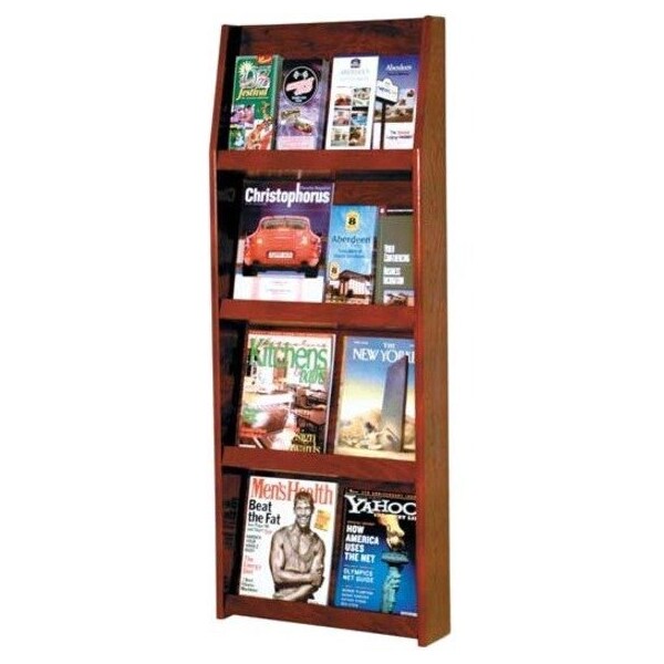 Wooden Mallet 8 Magazine/16 Brochure Wall Display - Medium Oak LD49-16MO - main
