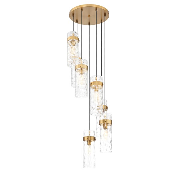 Z-Lite Fontaine 7 Light Chandelier, Rubbed Brass, 19.5 In W x 15 In H 7002P5-7R-RB - main