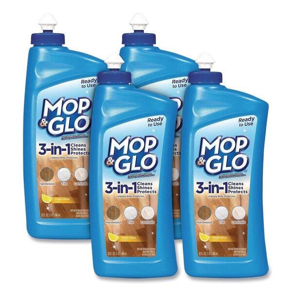 Mop & Glo Ready to Use Multi-Surface Floor Cleaner, Fresh Citrus Scent, 32 oz Bottle, 4PK 19200-98563 - main