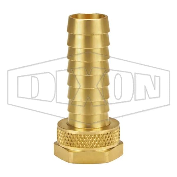 Dixon Long Shank Garden Hose Thread Female Swivel with Swivel Nut, 3/4-11-1/2 x 3/4 in Nominal, Brass, Dom 5941212CLF - main