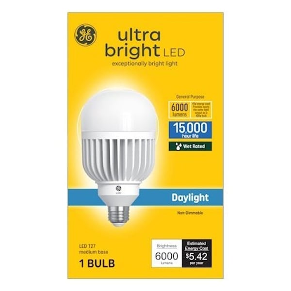 Ge LED Light Bulb, Ultra-Bright, T27 Lamp, 400 W Equivalent, E26 Medium Lamp Base 93130928 - main