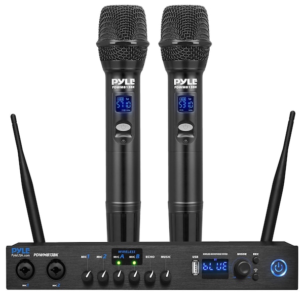 Pyle Digital Wireless Microphone System with Bluetooth PDWM813BK - main