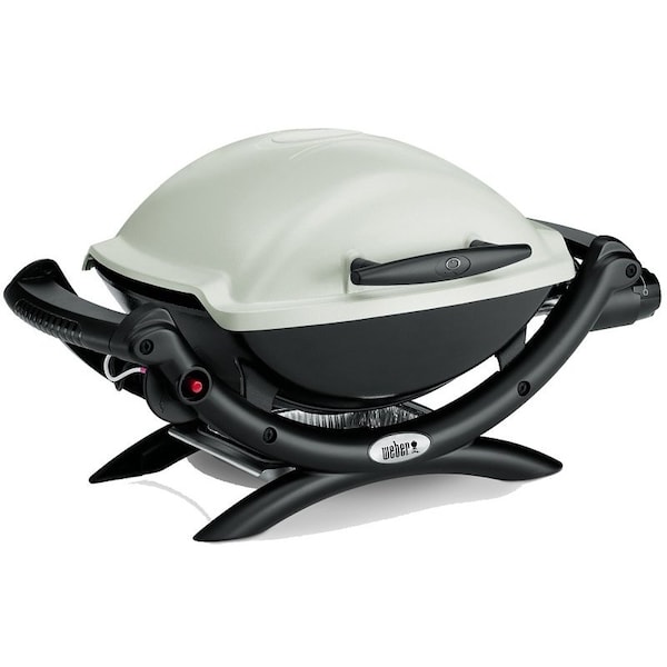 Weber Q 1000 Series Gas Grill, 8500 Btuhr BTU, Liquid Propane, 1 Burner, Aluminum Body, Titanium 50060001 - main