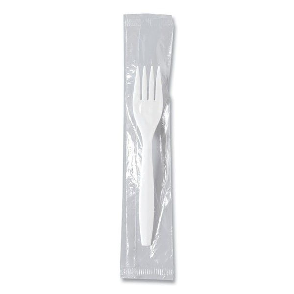 Solo Regal Mediumweight Cutlery, Individually Wrapped, Fork, Plastic, White, 1000PK MOW1-0007 - main