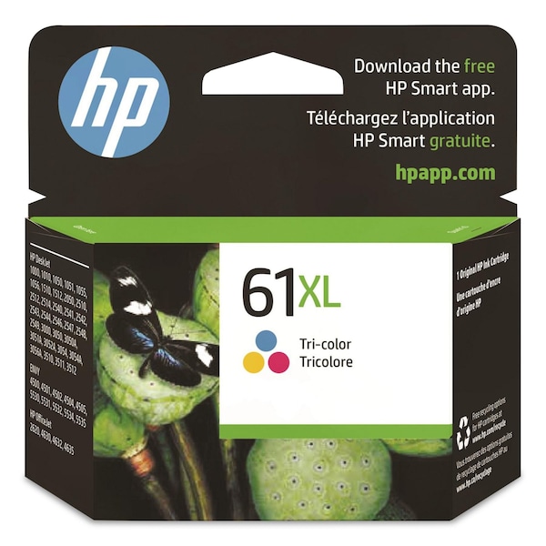 Hp High Yield Ink Cartridge, HP 61 XL, Tri-Color CH564WN#140 - main