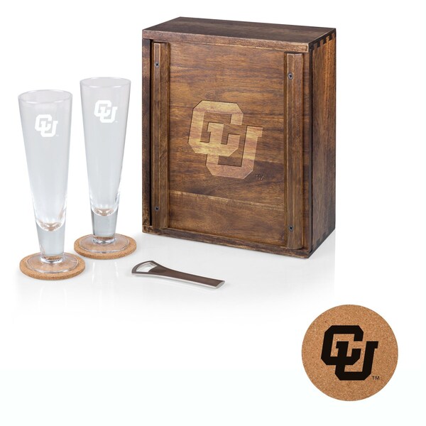 Picnic Time Family Of Brands NCAA Colorado Buffaloes Pilsner Craft Beer Set with 2 Beer Glasses 602-06-512-123-0 - main