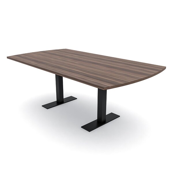 Skutchi Designs 7ft Arc Rectangle Conference Table With Power | Harmony Series | 6 Person Meeting Room Table HAR-AREC-48X84-T.BK-H3041-NA - main
