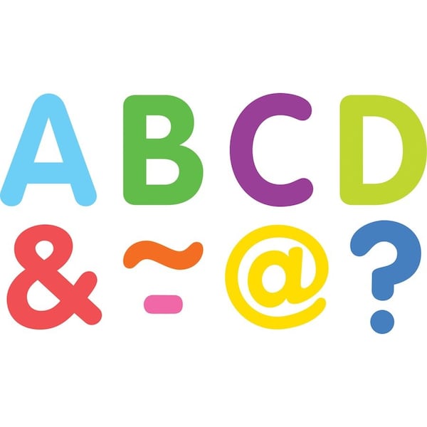 Teacher Created Resources Colorful Magnetic Letters, Fun Theme/Subject, Magnetic, 2in Length, Multi, 30PK 77570 - main
