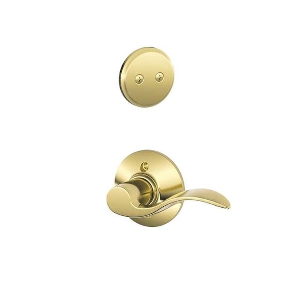 Schlage Residential Right Hand Accent Lever Dummy Interior Trim Bright Brass Finish F94ACC605RH - main