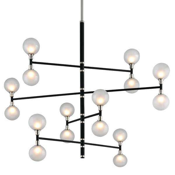 Troy Lighting Andromeda 16 Light Chandelier 56 In. Textured Black & Polish Nickel F4827-TBK/PN - main