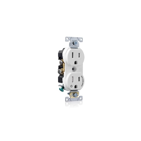 Leviton Duplex Outlet, White 15A, 125V, TR TBR15-S1W - main