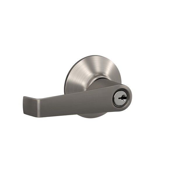 Schlage Residential Elan Lever Storeroom Lock C Keyway with 16211 Latch and 10063 Strike Satin Nickel Finish F80ELA619 - main