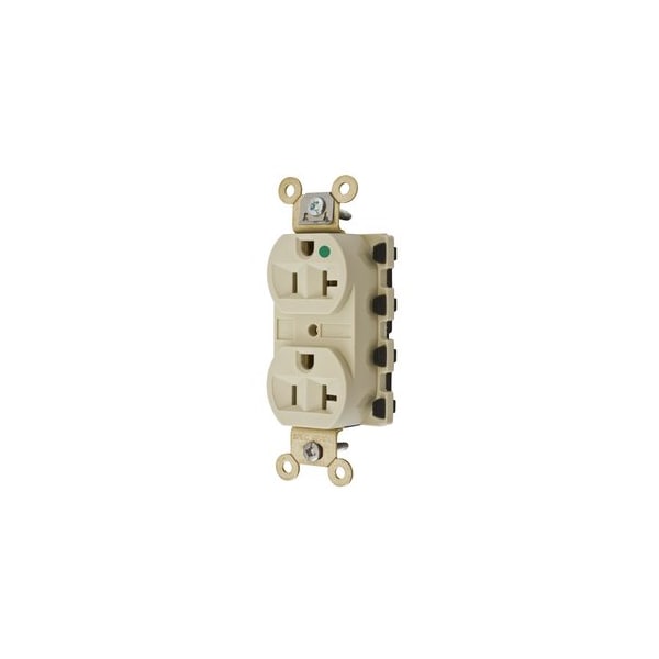 Hubbell Wiring 20A 125V 2-Pole 3-Wire Grounding SNAPConnect Hospital Grade 5-20R Ivory Nylon Receptacle SNAP8300IA - main