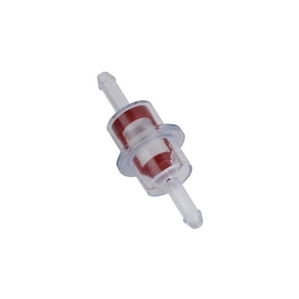 Helix Racing Products Fuel Filter, 1/4In 6mm, Cylindrical, Clear & Red Housing W/ Nylon Mesh Screen 118-9109 - main