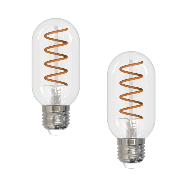 Bulbrite 4 Watt Dimmable Antique Nostalgic Curved Filament T14 Medium E26 LED Bulb, 2 PK 861402 - main