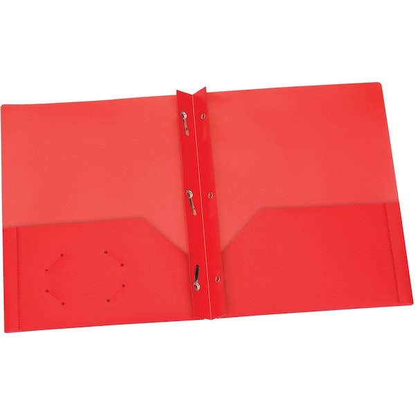 Oxford Red Poly Two Pocket Portfolio with Prongs, 25PK 76025 - main