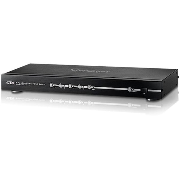 Aten 4-Port Dual View HD Video Switch-TAA Compliant - 1920 x 1200 - WUXGA - 1080p4 x 2 - Computer VS482 - main