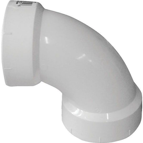 Genova CANPLAS Sanitary Pipe Elbow, 112 in, Hub, 90 deg Angle, PVC, White 192251L - main