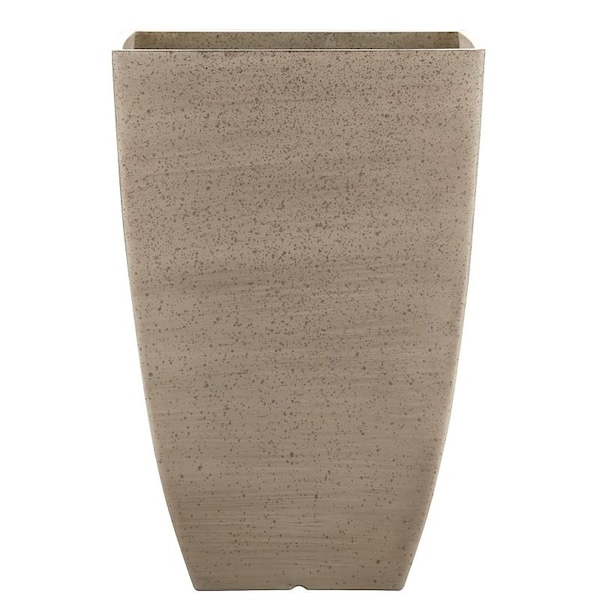 Southern Patio Newland Planter, 15-1/2 in H, Square, Plastic/Resin, White, Stone Aesthetic HDR-091646 - main
