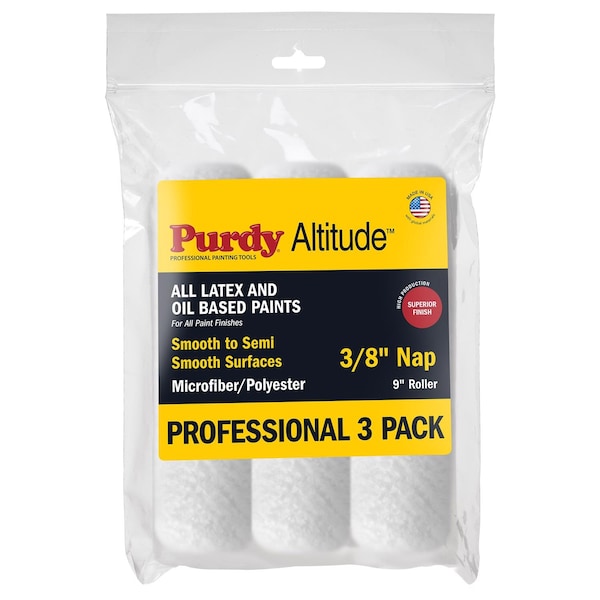 Purdy Altitude Poly Micro 9 in. W X 3/8 in. Regular Paint Roller Cover 3 pk 14E612300 - main