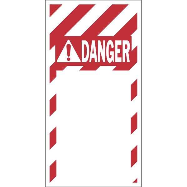 Brady DANGER Tag Polyester 5.5 in H x 2.875 in W Black, Red on White 25/RL 12885 - main