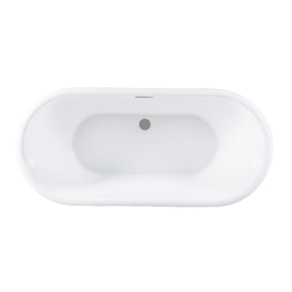 Kingston Brass 71-Inch Acrylic Oval Double Ended Pedestal Tub with Drain, No Faucet Drillings VTDE713224C428 - main