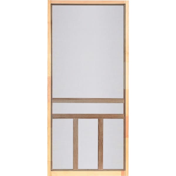 Screen Tight Creekside 32'' Wx80'' Hx1'' Thick Natural Fingerjoint Wood T-Bar Screen Door WCRK32H - main