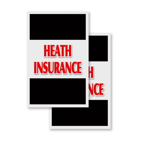 Signmission Health Insurance, Vinyl Decals Only 24 Inch x 36 Inch, Vinyl Decal, 2PK DSB-2436-2PACK-Health Insurance - main