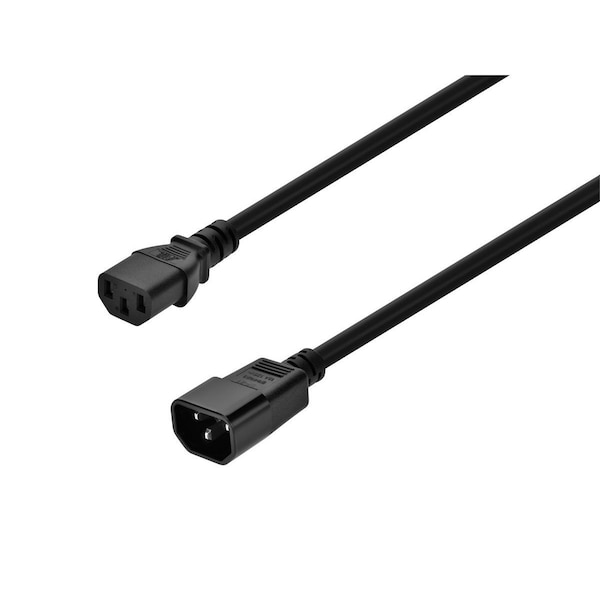 Monoprice SJT Extension Cord, 14 AWG, Indoor, 14/3, 1 Outlets, IEC 60320 C13, Black, IEC 60320 C14, 3 ft 24192 - main