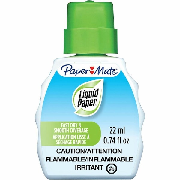 Paper Mate Liquid Paper Fast Dry Correction Fluid, 22 mL, Bright White, Fast-drying, 1 Dozen 5640115K - main