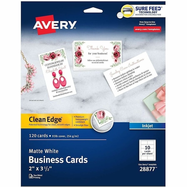 Avery Clean Edge Business Cards, True P, PK120 28877 - main