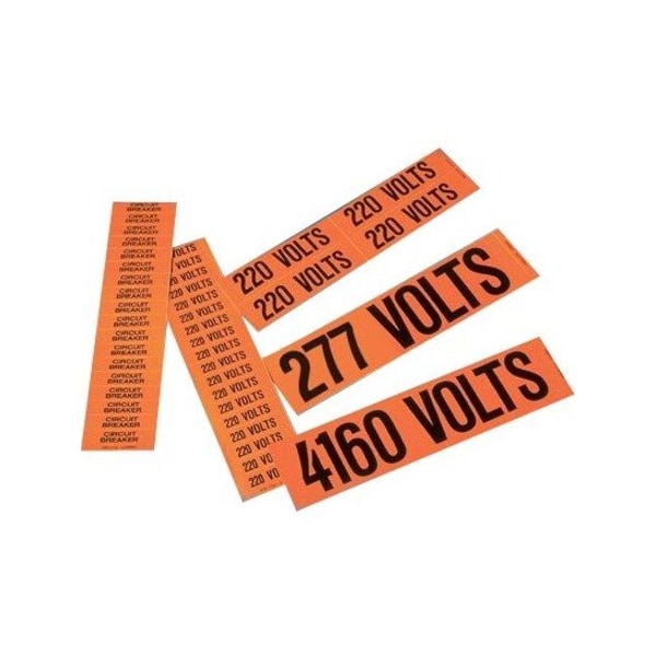Panduit Voltage Marker, Vinyl, 208 Volts, PK5 PCV-208CY - main