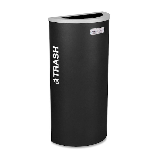 Ex-Cell Kaiser 8-Gal. Half-Round Receptacle - Trash decal, Black RC-KDHR-T BLX - main