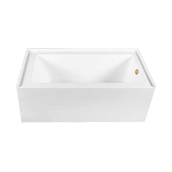 Kingston Brass 60-Inch Acrylic Rectangular 3-Wall Alcove Tub Combo w/ Waste and Overflow Drain, Right Hand Drain CVTDE603122R2 - main